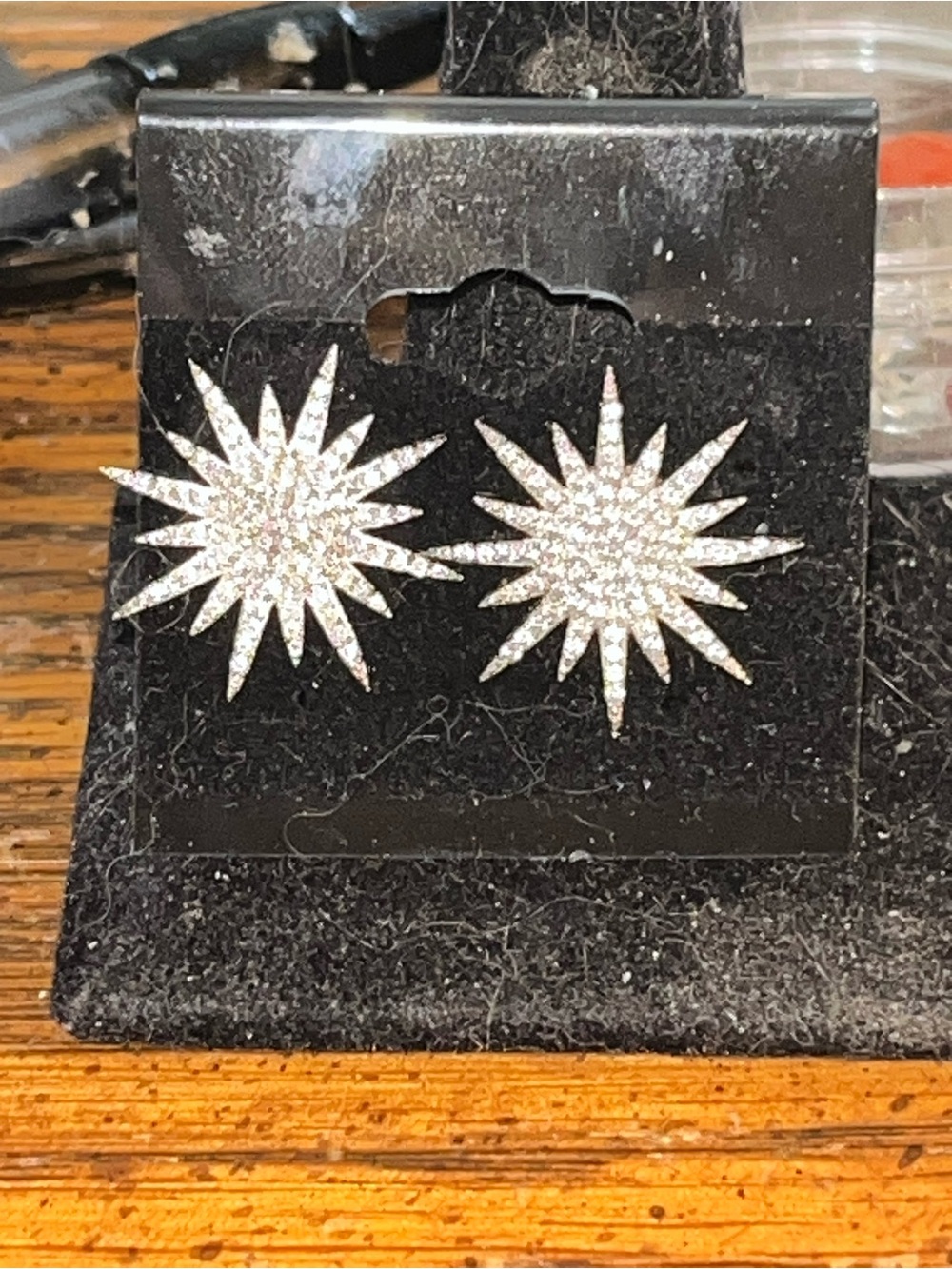 Sterling silver starburst stud earrings